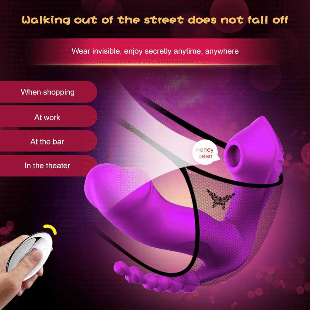 Beauty Items 3 in 1 Sucking Vibrator sexy Toys for Women Vibrating Clit Sucker Anal Vagina Clitoris Stimulator Wearable Orgasm Masturbator