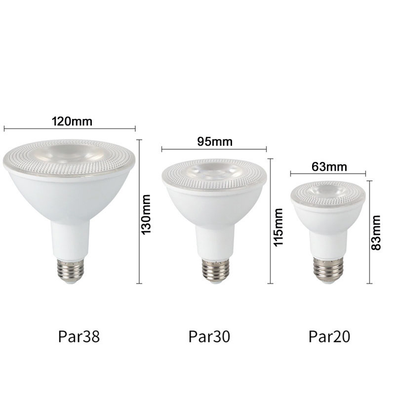 Par glödlampan 9W 15W 18W AC85-265V E27 LED DOWNLIGHT PAR20 PAR30 PAR38 Takljus Hembelysning