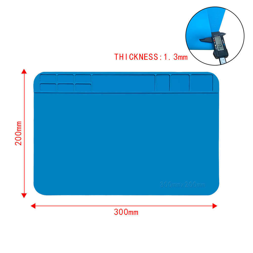 Tappetino da lavoro la manutenzione di telefoni cellulari e computer Silicone resistente alle alte temperature Isolamento termico Saldatore a pistola ad aria compressa