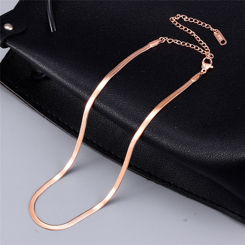 Hip Hop 316L Titanium Steel Snake Gold Chain Necklace Designer Woman Silver Chokers Chains Necklaces for Women Party Friend Gift Punk Fashion Jewelry 3mm 5mm