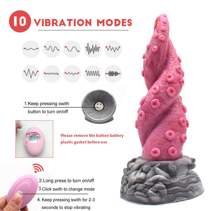 Articles de beauté YOCY 2 en 1 Bullet Vibromasseur 10 Vitesses Anal Butt Plug Pieuvre Tentacule Gode Silicone Fantaisie Sexy Jouet Flirt Marchandises Pour Adultes 18