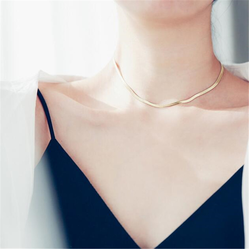 Hip Hop 316L Titanium Steel Snake Gold Chain Necklace Designer Woman Silver Chokers Chains Necklaces for Women Party Friend Gift Punk Fashion Jewelry 3mm 5mm