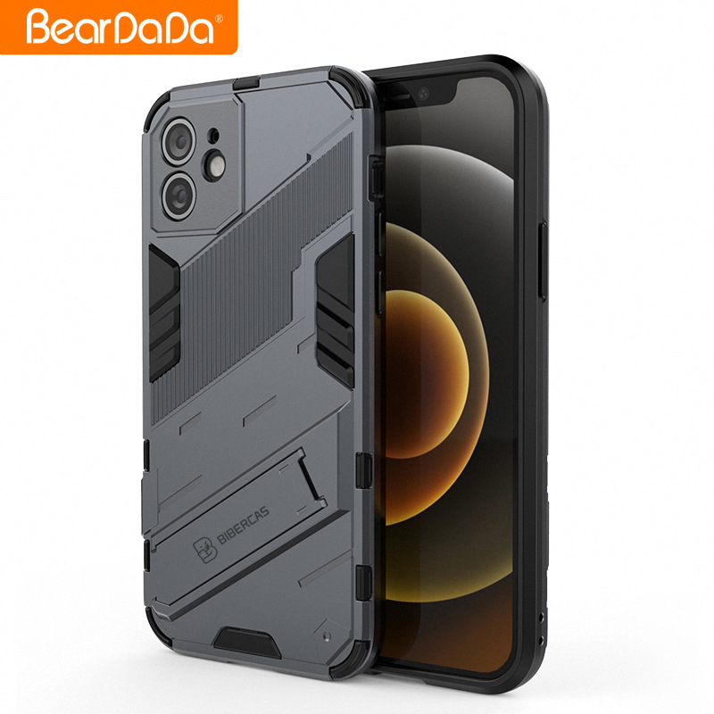 Carbon Fiber Airbag Shockproof Phone Case for iPhone 14 13 12 11 Pro Max XS XR X 6 7 8 Plus SE2 Premium Quality Cellphone Back Cover with Mount Holder anti-drop mobile case