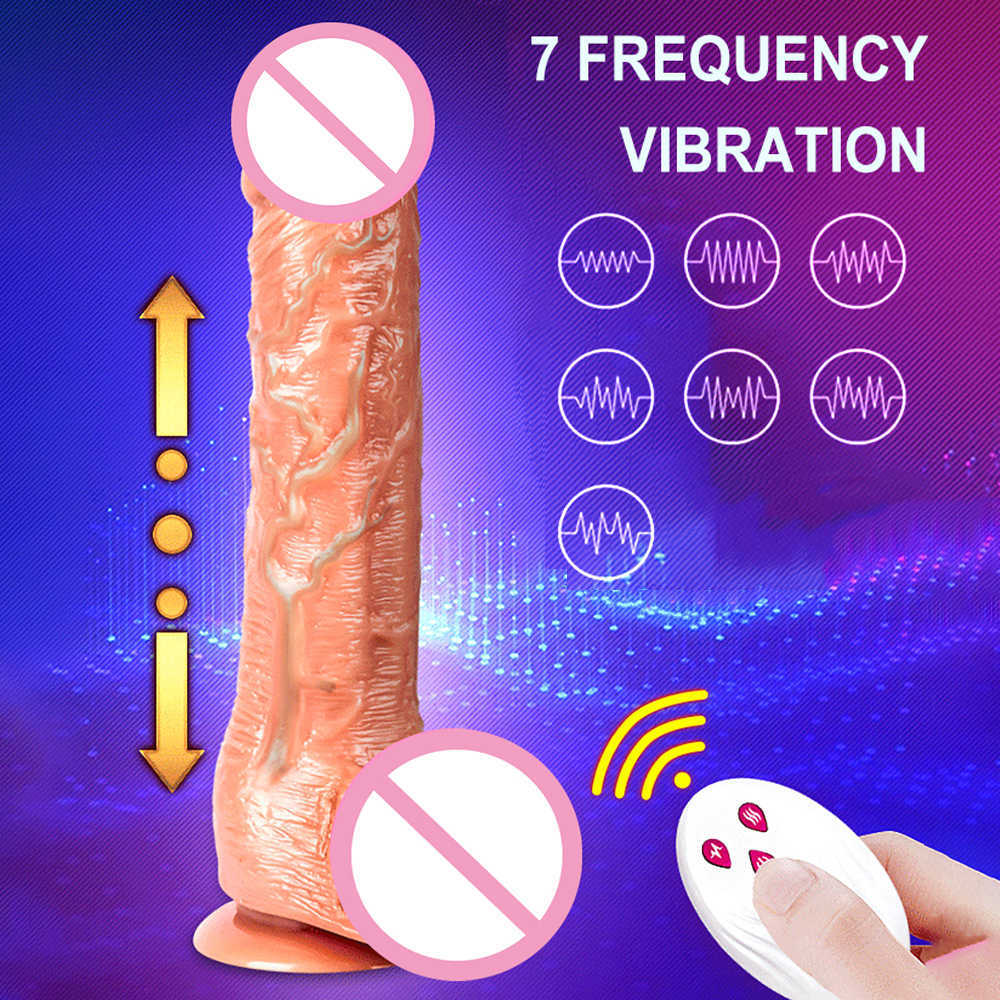 Beauty Items Automatic Telescopic Heating Dildo Vibrator Female Masturbator G-spot Massage Huge Realistic Penis sexy Toys For Women