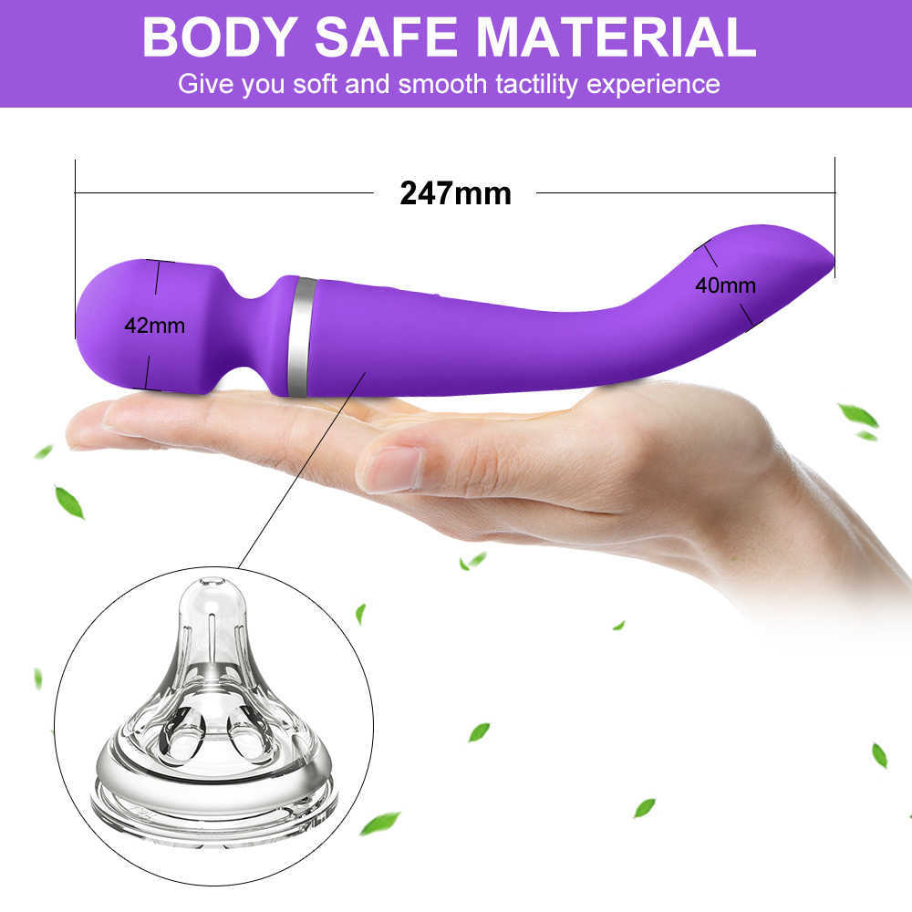Güzellik Ürünleri 20 Hızlı Güçlü Vibratör AV Magic Wand Dildos Seksi Oyuncaklar Kadınlar İçin Klitoris Stimülatörü G Spot 2 Motor Yetişkin 18