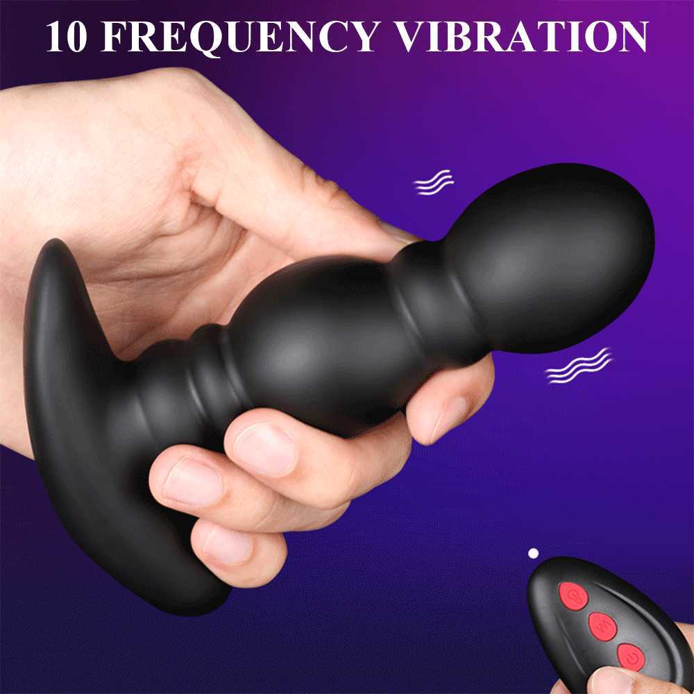 Schönheitsartikel Riesige aufblasbare Analausdehnung Perlen Dildo Vibration Butt Plug Sexy Spielzeug drahtlose Fernbedienung männlicher Prostata -Massagebippe Vibrator