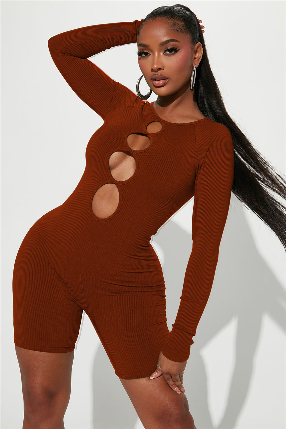 2024 مصمم مثير رومب من النساء من قطعة واحدة ملابس النادي ملابس الحفلات bodycon hollow خارج bodysuit سراويل