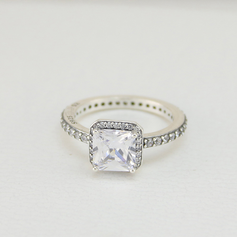 925 Sterling Srebrny Pierścień Elegancji Fit Pandora Biżuteria zaręczynowe miłośnicy ślubu Pierścień mody dla kobiet