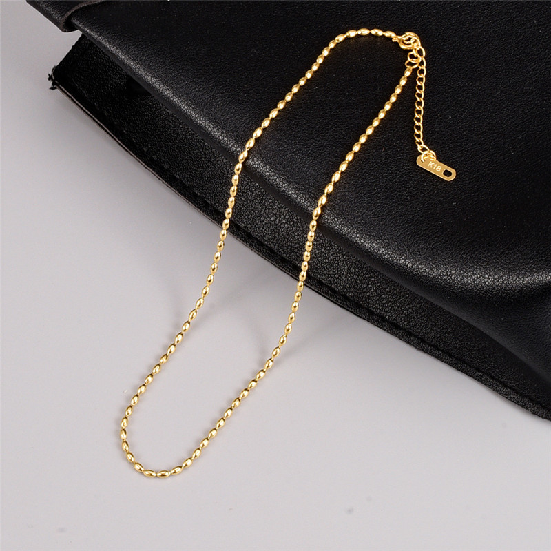 Mode Hip Hop Bijoux 18k Or Perles Chaîne 316L Titane Acier Designer Collier Sud-Américain Femme Sautoirs Chaînes Courtes Punk Colliers pour Femme Cadeau De Fête