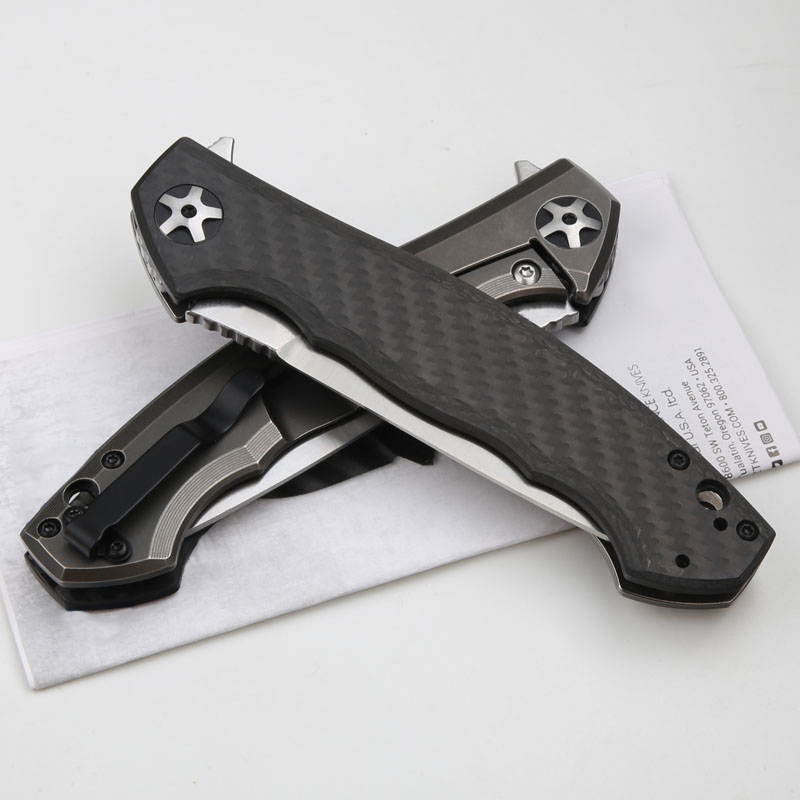 New CK 0452CF Flipper Folding Knife S335vn Satin Blade Carbon Fiber with TC4 Titanium Alloy Handle Ball Bearing Pocket Folder Knives