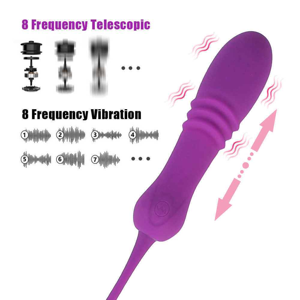 Beauty Items 8 Geschwindigkeiten Teleskop-Vibrationsei, kabelloser Fernbedienungsvibrator für Frauen, Sprungeier, stoßendes Höschen, weibliches Vaginalmassagegerät