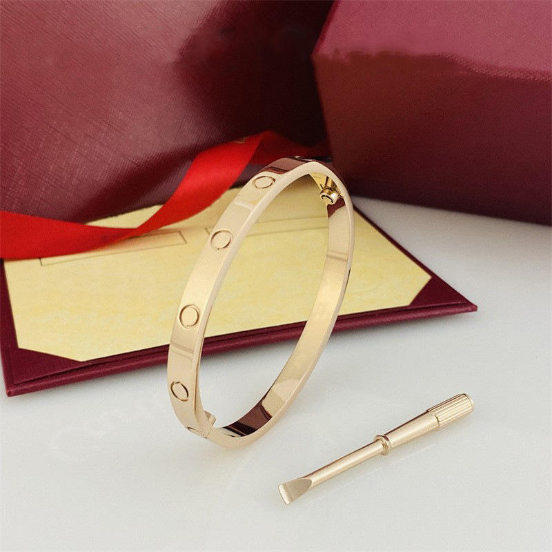 Tournevis de luxe Love Cuff Bracelet Fashion Unisexe Couple Brangle 316L ACIER INOXDUBLE 18K REAL BILLESS PLACES 227N