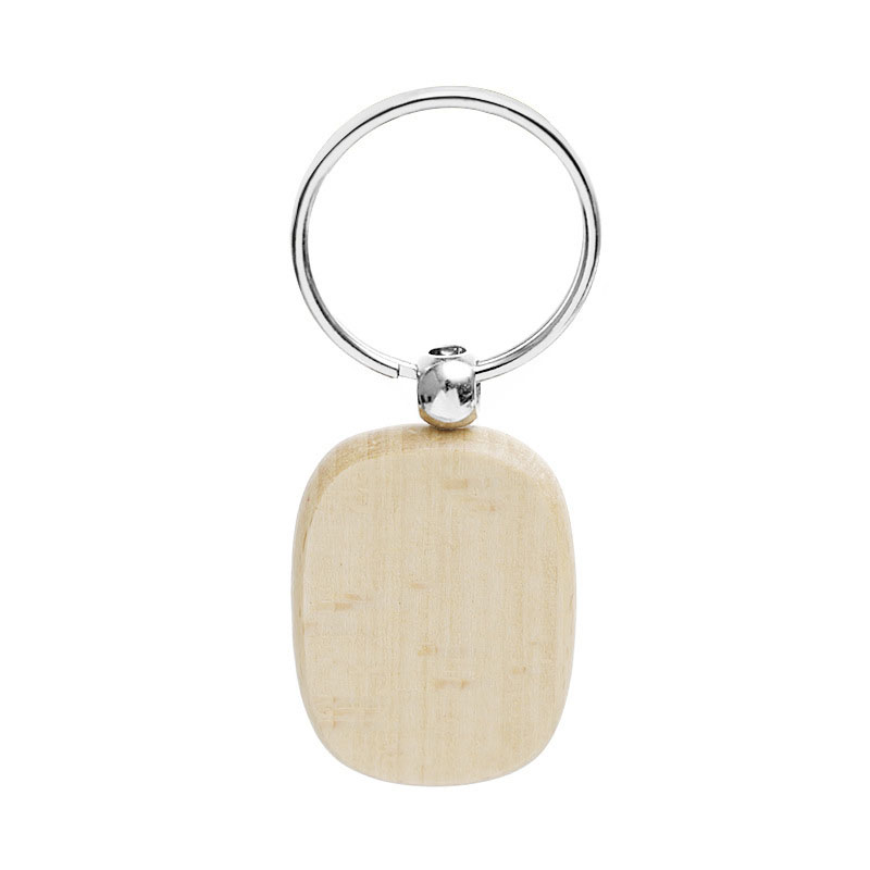 Artesanato promocional Party Favor Favor de lembrança Plain Diy Blank Wood Pingente Chain Keychain com Key Ring4319487