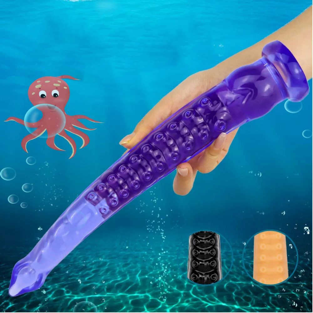 Skönhetsartiklar mjuka bläckfisk sucker tentaclel super lång rumpa plug dildo stimulator prostata massager lesbiska anal sexiga leksaker för kvinnor