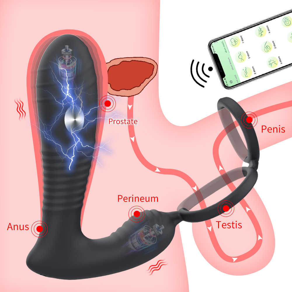 Компании красоты анальный вибратор стимулятор предстательной железы массажер задержка эякуляции блокировка кольцо приложение приложение пульт дистанционное управление сексуальные игрушки для мужчин для мужчин