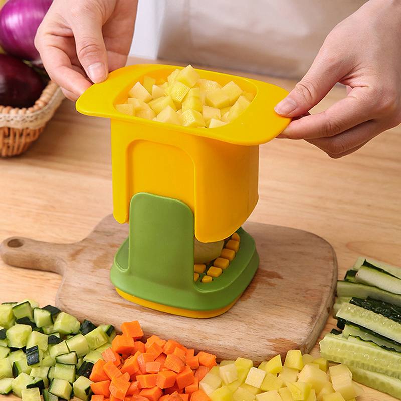 Multifunctional Vegetable Chopper Tools Household Hand Pressure Onion Dicer Cucumber Potato Slicer French Fries Cutter