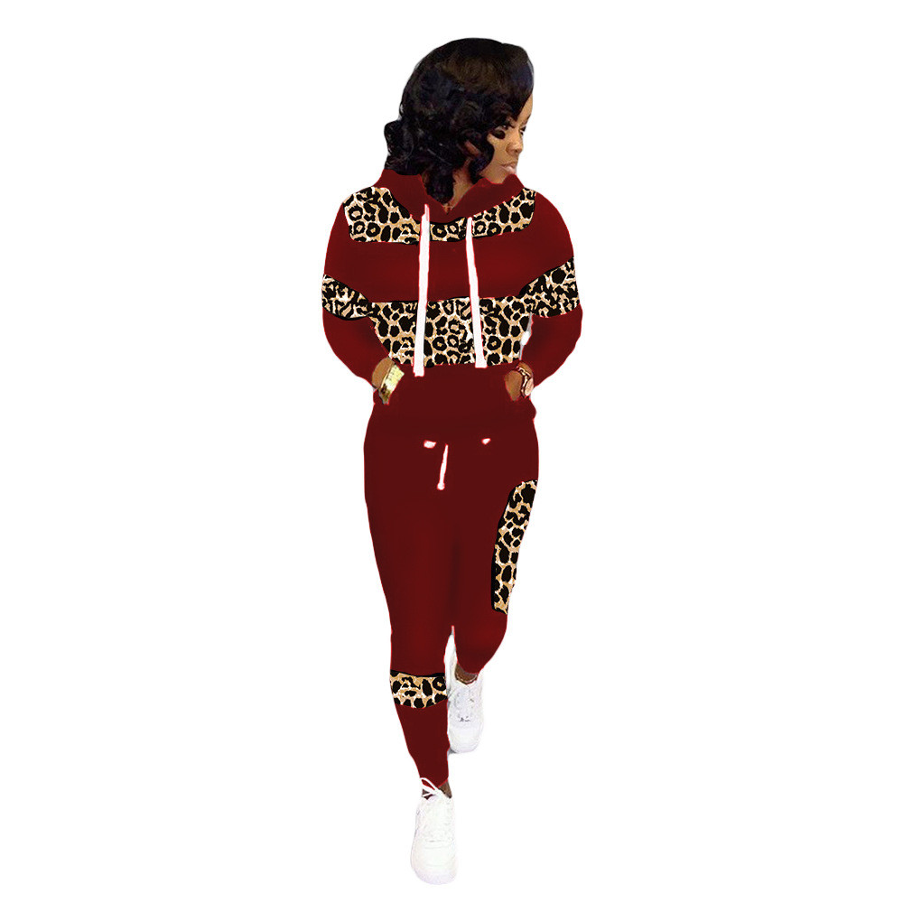 2024 Designer Women Tracksuits Fleece Two Piece Set Casual Leopard Print Outfits Hoodies Pants Sportswear Sweatsuits Plus size 4X 5XL Winter Wholesale clothes 9061