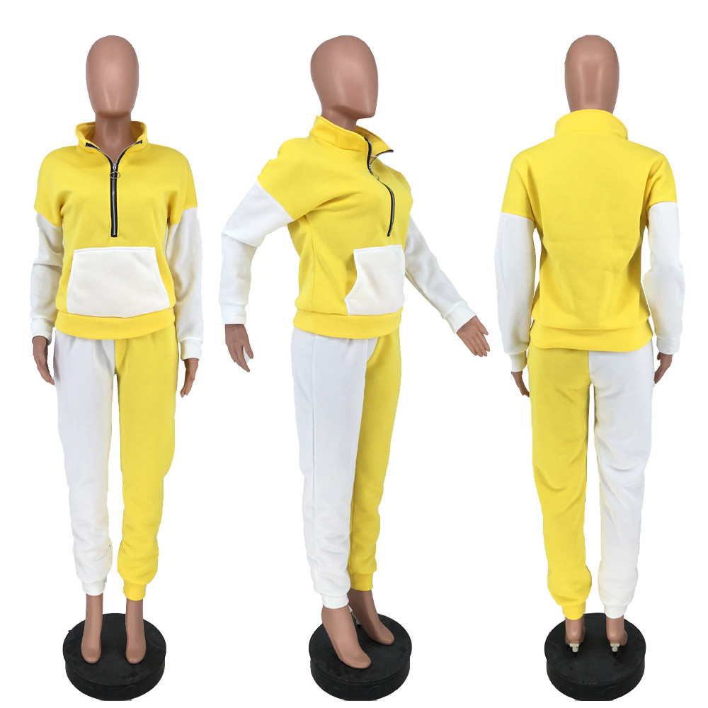 2024 Designer Women Tracksuits Streetwear two Sets Stand Collar Sportswear Hoodies Pants Ladies Sweat suits Panelled Outfits Wholesale 8953