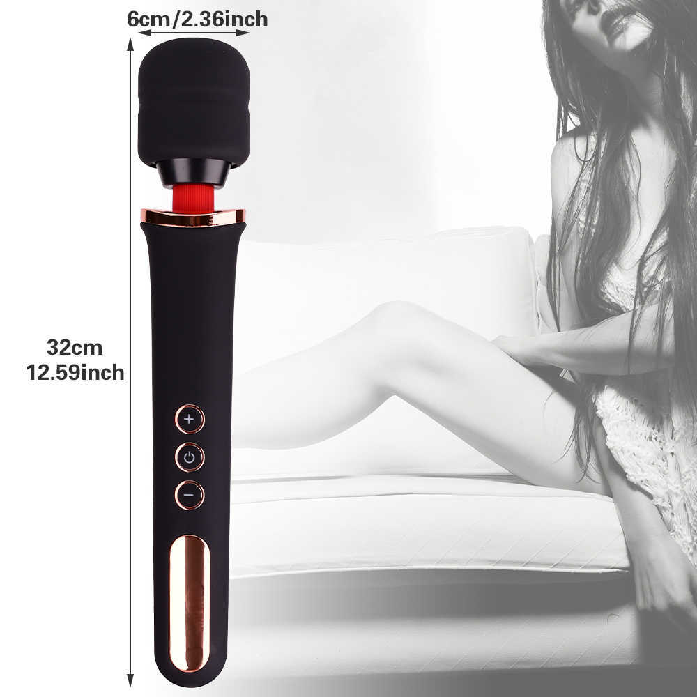 Articles de beauté Énorme vibrateur AV Grosse tête Baguette magique Masturbateur féminin Masseur de mamelon Produits pour adultes Stimulateur clitoridien Jouets sexy pour couple