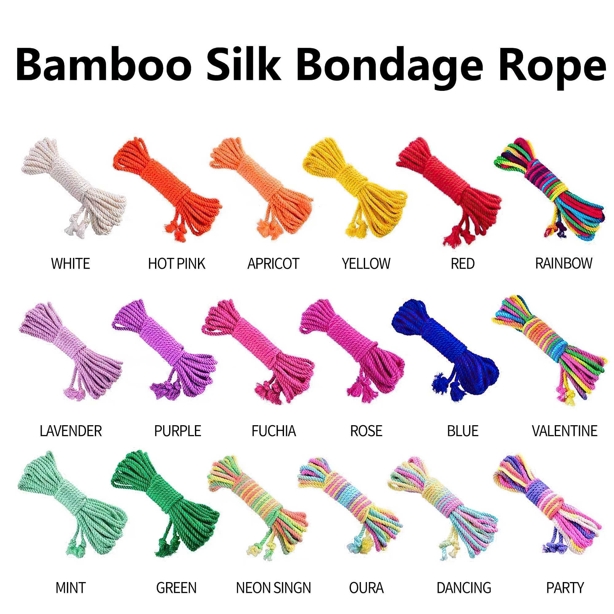 Компания красоты 8 м рук бамбука бамбуковая шелковая веревка для взрослых BDSM Rondage Strance Soft Games Связание ролевой ролевой ролевой игрушки сексуальной свинг