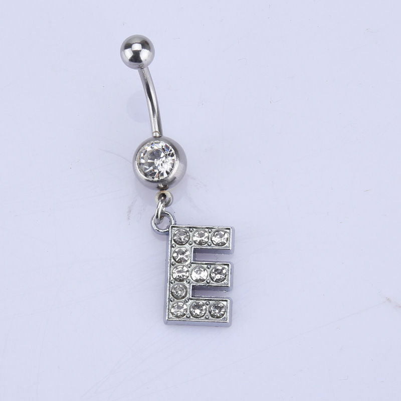 DHL Ship English LetterJewelry A-Z Allergy Prevention Human Puncure Women's Jewelry BellyButton Nail Belly Button Ring Snabb säljer igenom