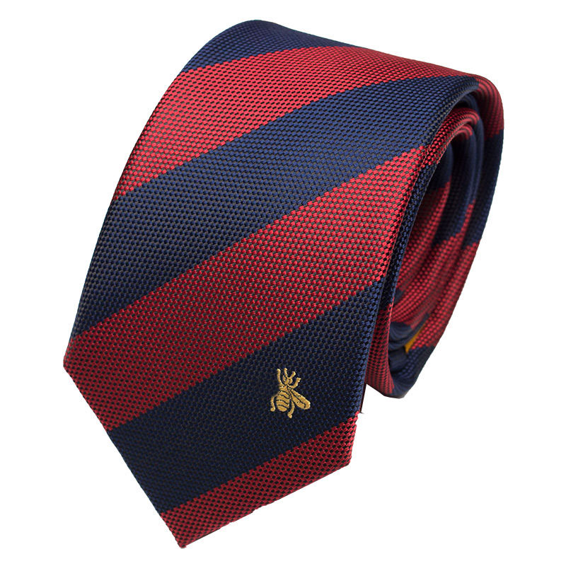 Men silk designer tie black necktie for women wedding dress clothes red and green ribbon stripes neckties luxury embroidery patter309U