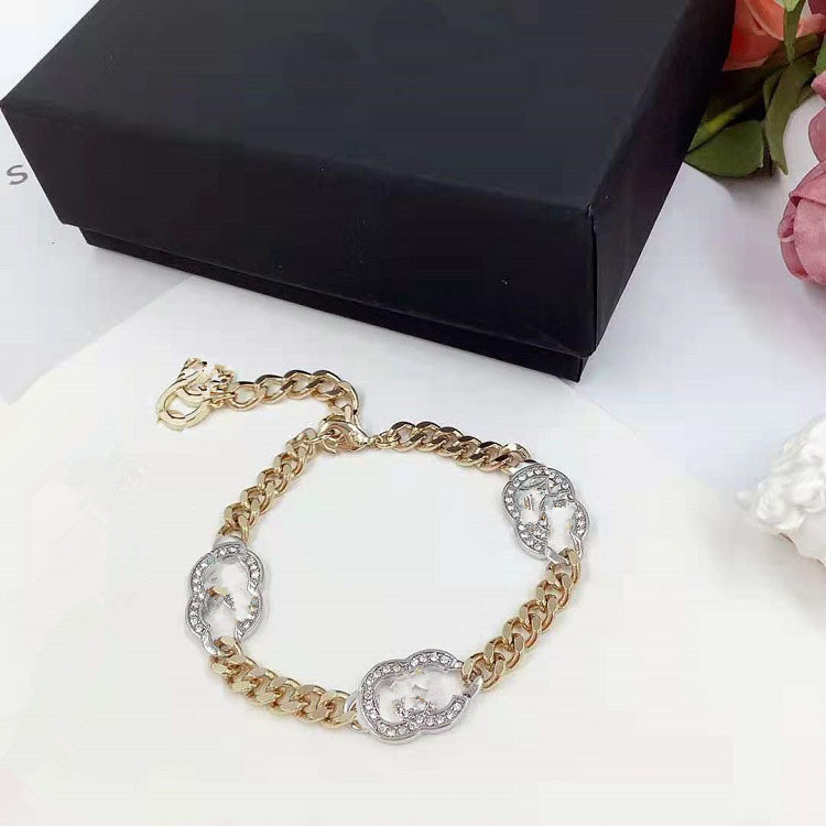 Dangle Chandelier Fashion Fashion Jewelry Piece Chain Rhinestone Necklace Bracelet Plated 14K Neckchain5822306