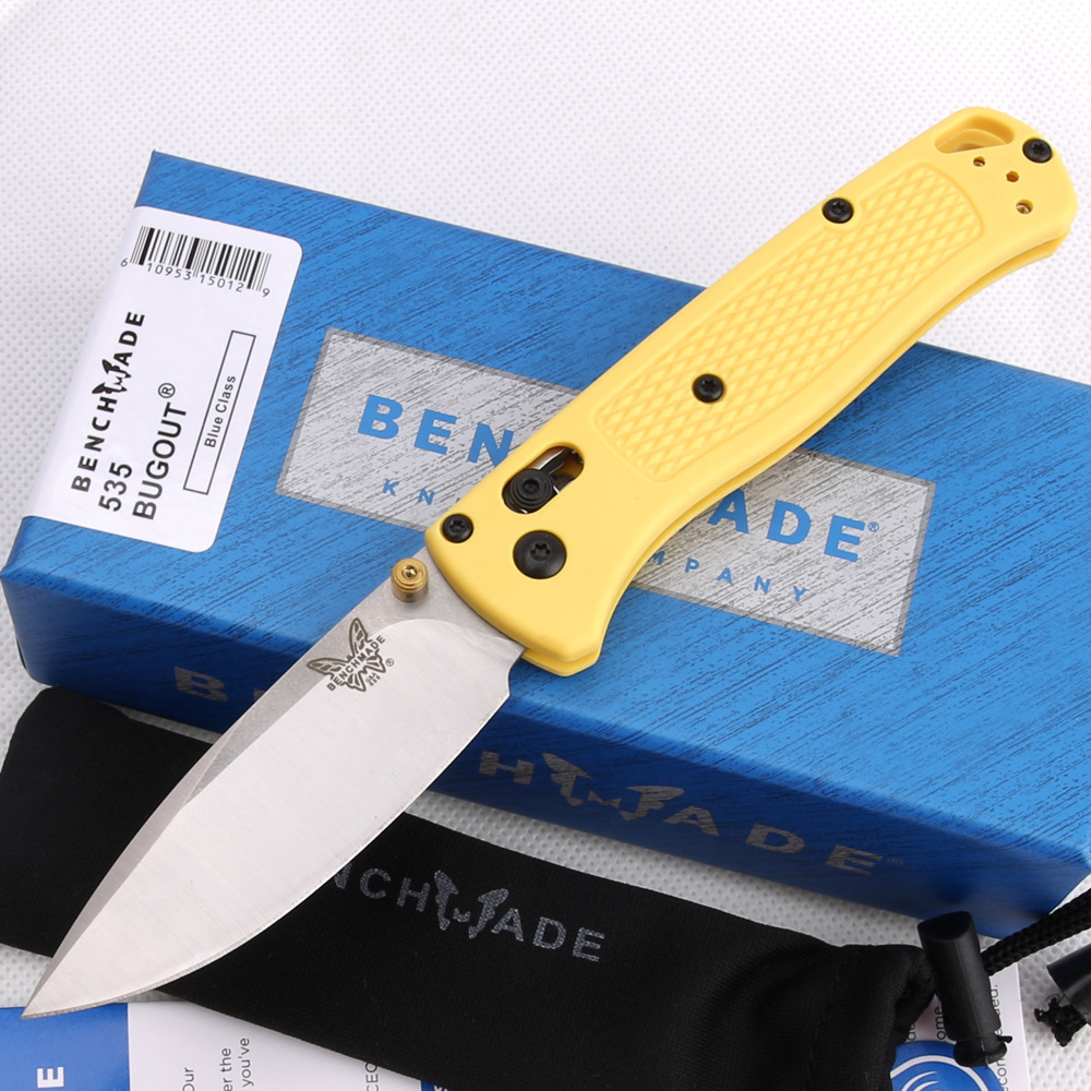 Benchmade 535 faca dobrável tática S30V lâmina amarelo alça de fibra de vidro de nylon