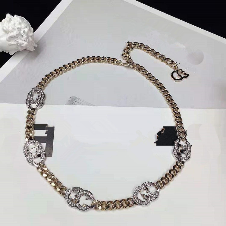 Dangle Chandelier Fashion Fashion Jewelry Piece Chain Rhinestone Necklace Bracelet Plated 14K Neckchain5822306