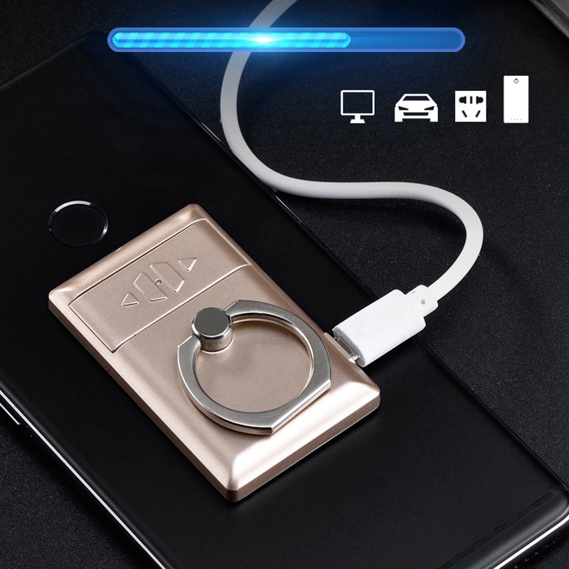 Coloré USB Doigt Téléphone Portable Briquet Charge Sec Herbe Tabac Cigarette Titulaire De Fumer Portable Anneau Support Boucle Conception Innovante Briquets DHL