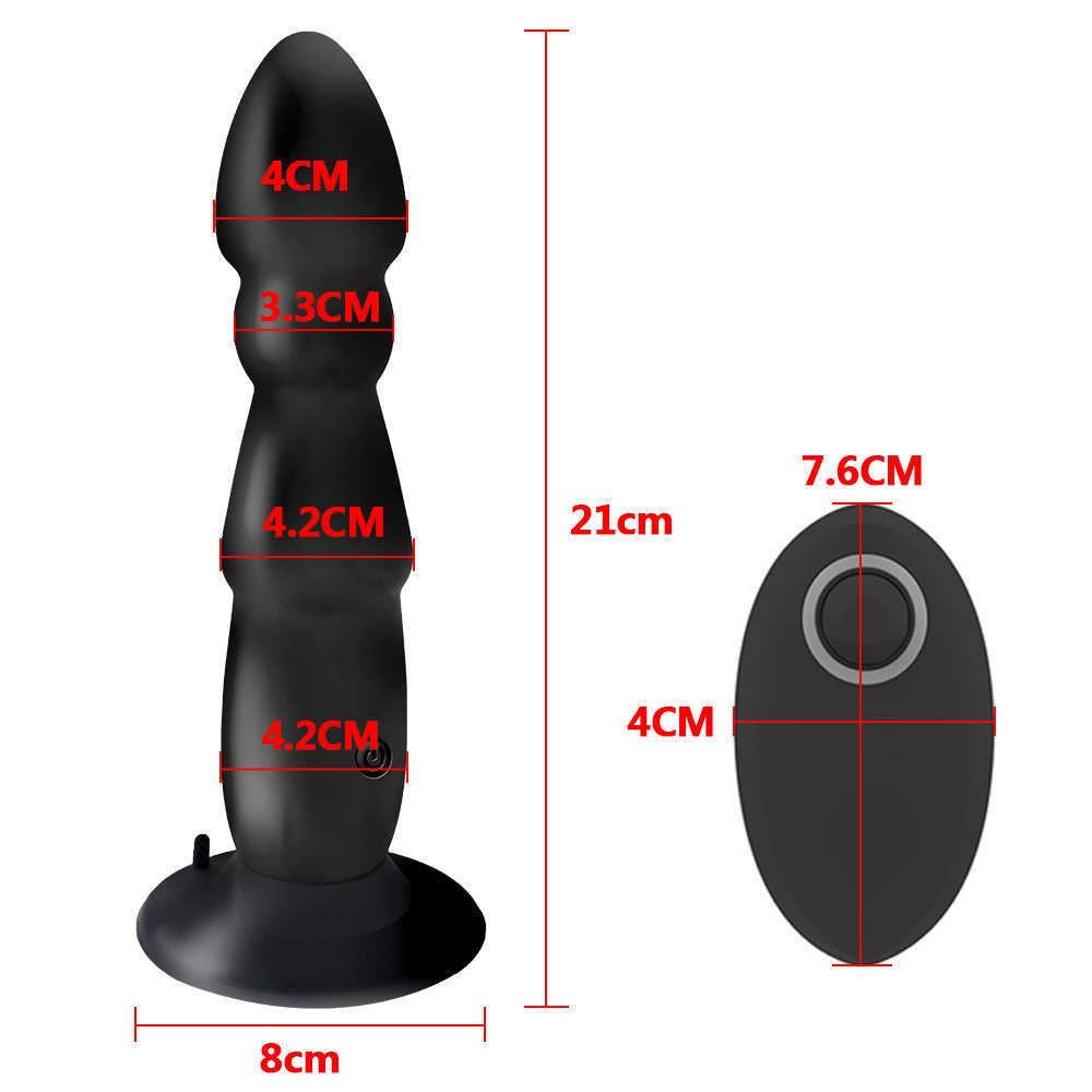 Beauty Items Anal Plug Dildo Vibrator For Men G-Spot Stimulator 10 Speeds Strong Sucker Wireless Remote Control Large Size sexy Toys for Women