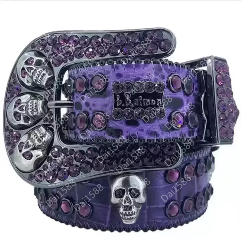 Designer Bb-riem Simon-riemen voor heren Dames Glanzende diamanten riem Zwart op zwart Blauw Wit Meerkleurig met bling strassstenen als geschenk321g