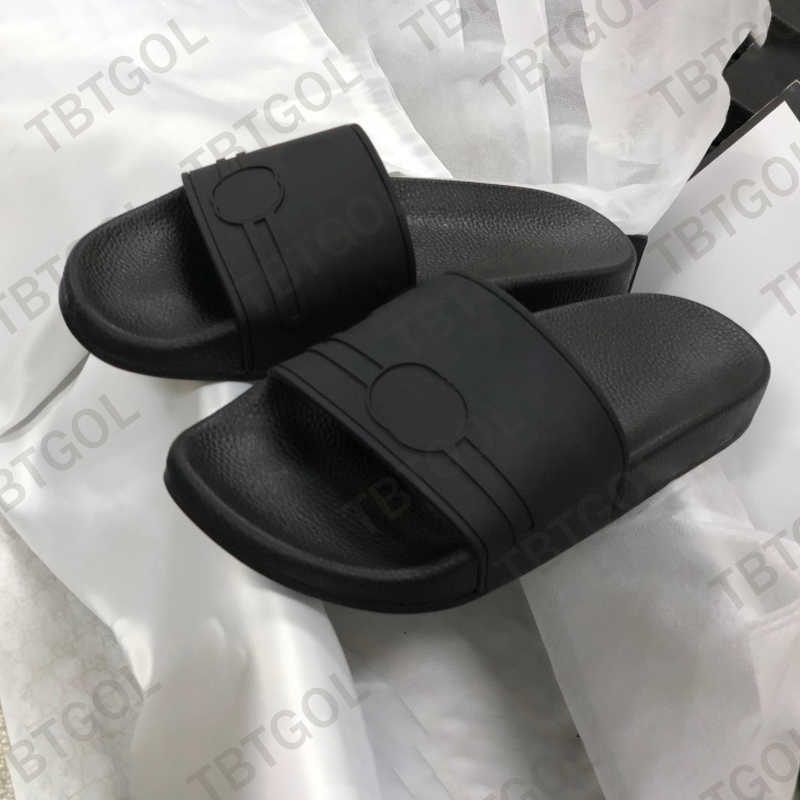 2023 Designer Shoes Men Slides Rubber Slippers Striped Flip Flops Men Luxury Women Sandals Slide Summer Fashion Wide Flat Slippery Slipper EU35-46 With Box NO010