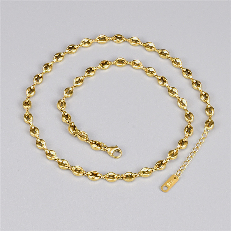 5mm Hip Hop Jewelry 18K Gold Choker Chain for Woman 316l Titanium Steel Designer Halsband Sydamerikanska kvinnors chokers Korta kedjor Halsband Fest Gift 45cm
