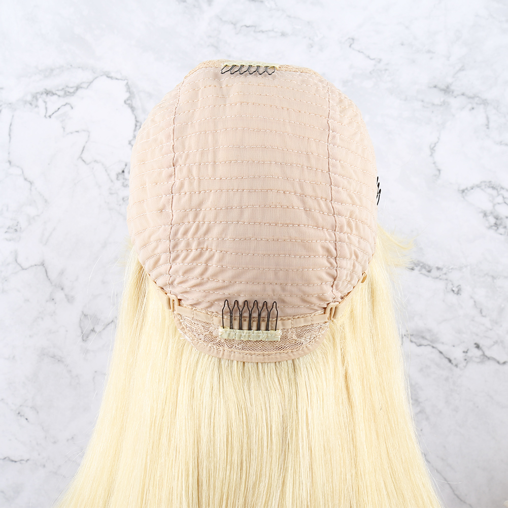 Leimlose 613 gerade Echthaar-Perücke, blond, keine Lace-Front-Perücken, 613 maschinell hergestellte Perücken mit Pony, 150 Dichte für schwarze Frauen, Bella Hair Tiktok, heißer Verkauf