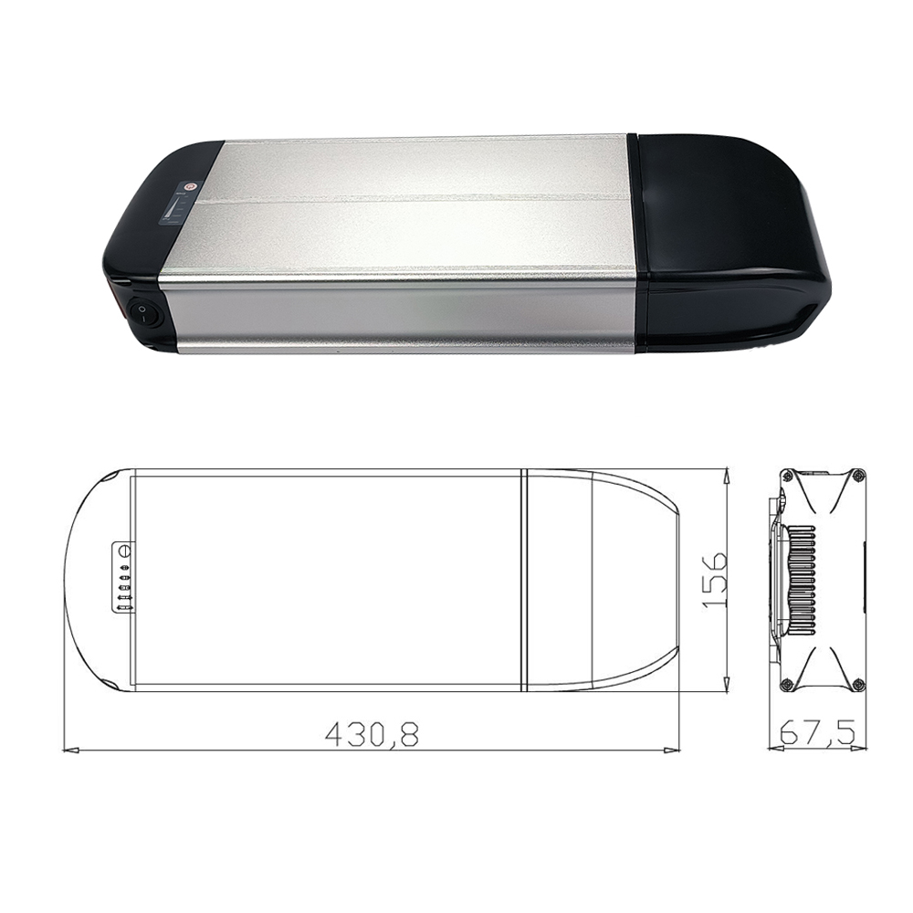 Electric City Bike Rear Rack Battery 36V 48V 10.4Ah 12.8Ah 14Ah 17.5Ah 250W 350W 500W 750W Electric Lithium Battery Pack
