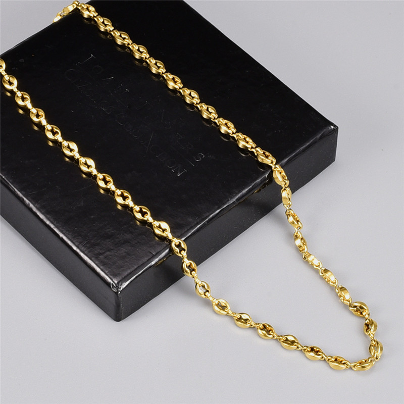 Jóias de hip -hop de 5 mm Cadeia de gargantilha de ouro 18k para mulher 316L Titanium Steel Designer Colar Colares Sul da América do Sul Chokers de Chainias Corretas Colares Partemo Presente 45cm