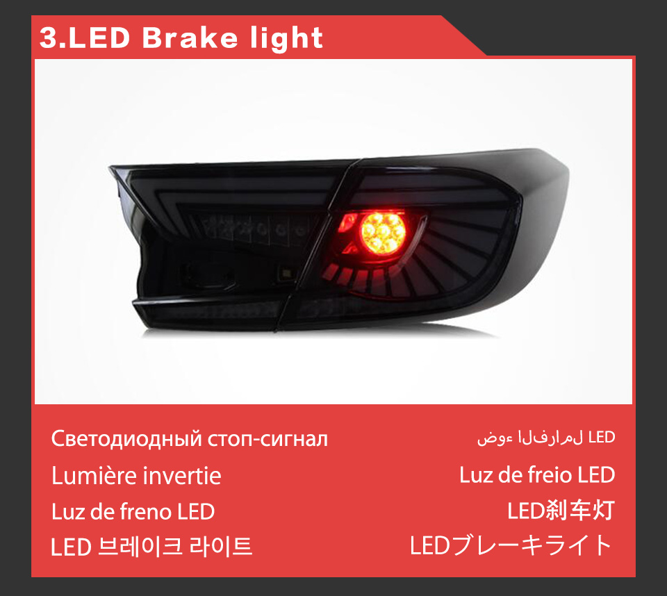 Car Taillights Assembly Turn Signal Reverse Fog Parking Running Lights For Honda Accord X G10 LED Tail Light Rear Lamp