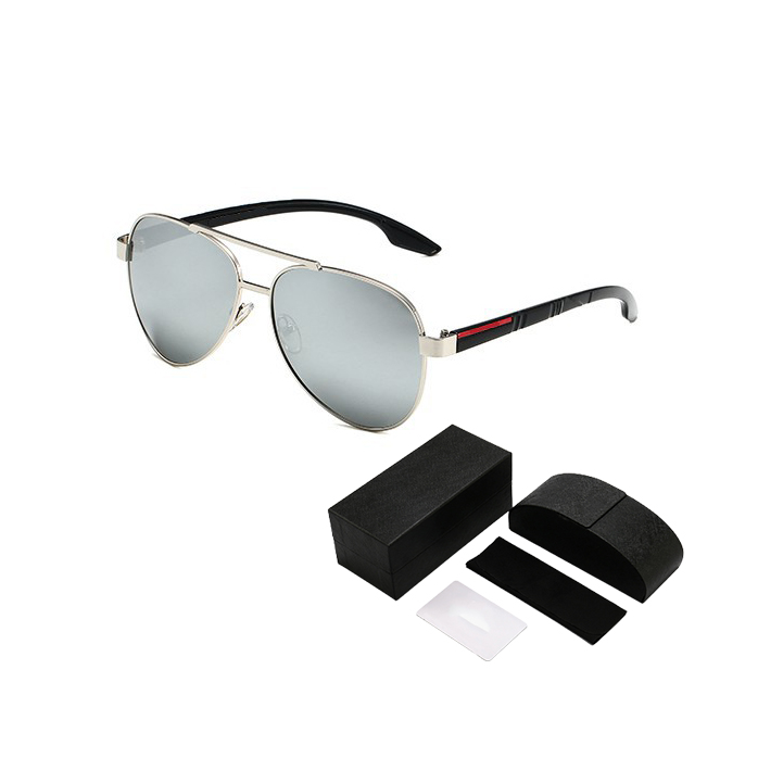 Gafas de sol con letras laterales para mujer, fabricadas en Italia, gafas de sol con protección solar, gafas de sol de diseño para hombre en la playa, color negro y plateado, moda Adumbral 292g