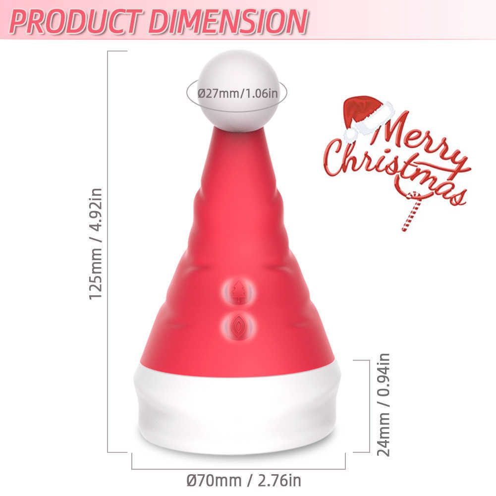 Beauty Items Weihnachtsmütze Happy Vibrator für Frauen 10 Frequenz Klitoris Orgasmus Nippel Saugen Spielzeug Erwachsene Paar sexy Spielzeug Geschenk TD0427