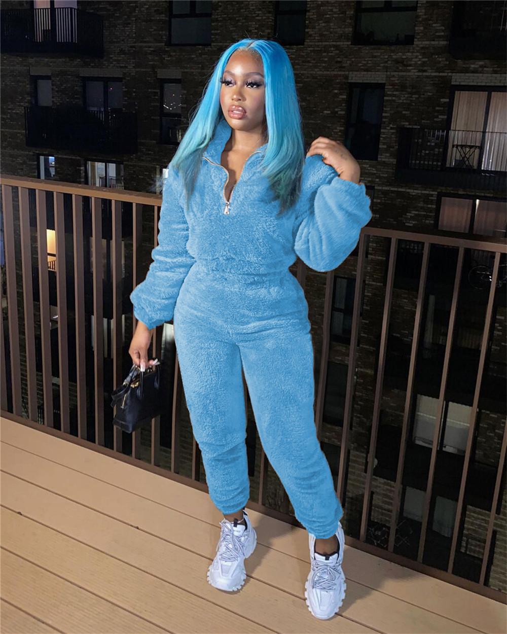 2024 Designer Furry Tracksuits Kvinnor Vintkläder Två 2 -stycken Set Thick Double Fleece Ladies Outfits Söta tröja Pants Sportwear Sweatsuits Partihandel 8630