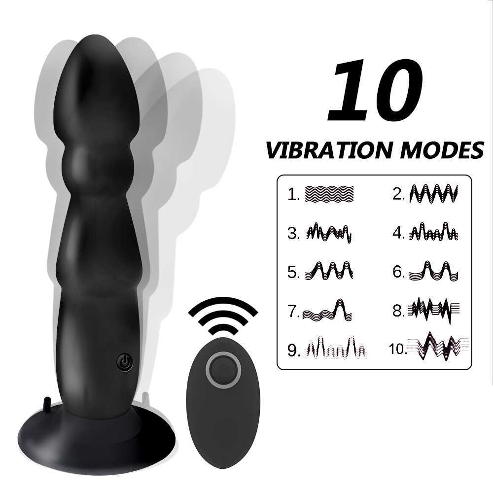 Beauty Items Anal Plug Dildo Vibrator For Men G-Spot Stimulator 10 Speeds Strong Sucker Wireless Remote Control Large Size sexy Toys for Women