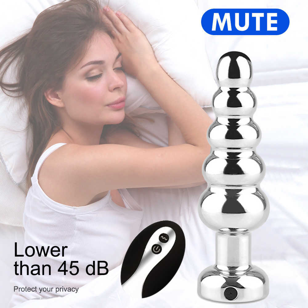 Articoli di bellezza Vibratore anale Buttplug in metallo uomo Donna Gay Perline sexy Plug Vibratore Dildo Ano Massaggiatore Prodotti a distanza wireless