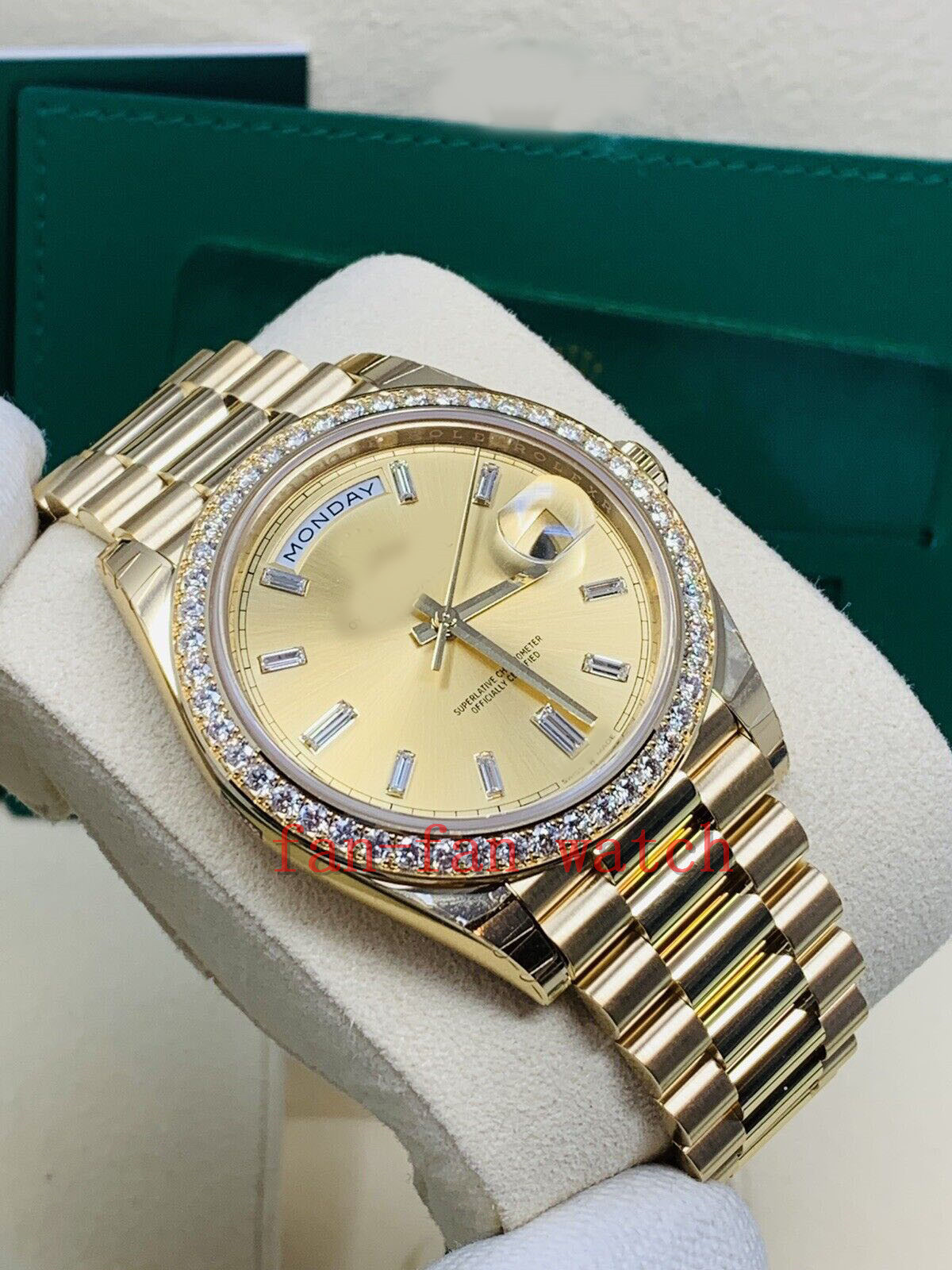 2023 QC automatic movement watch Day-Date 40MM President 228348 Factory Diamonds184a
