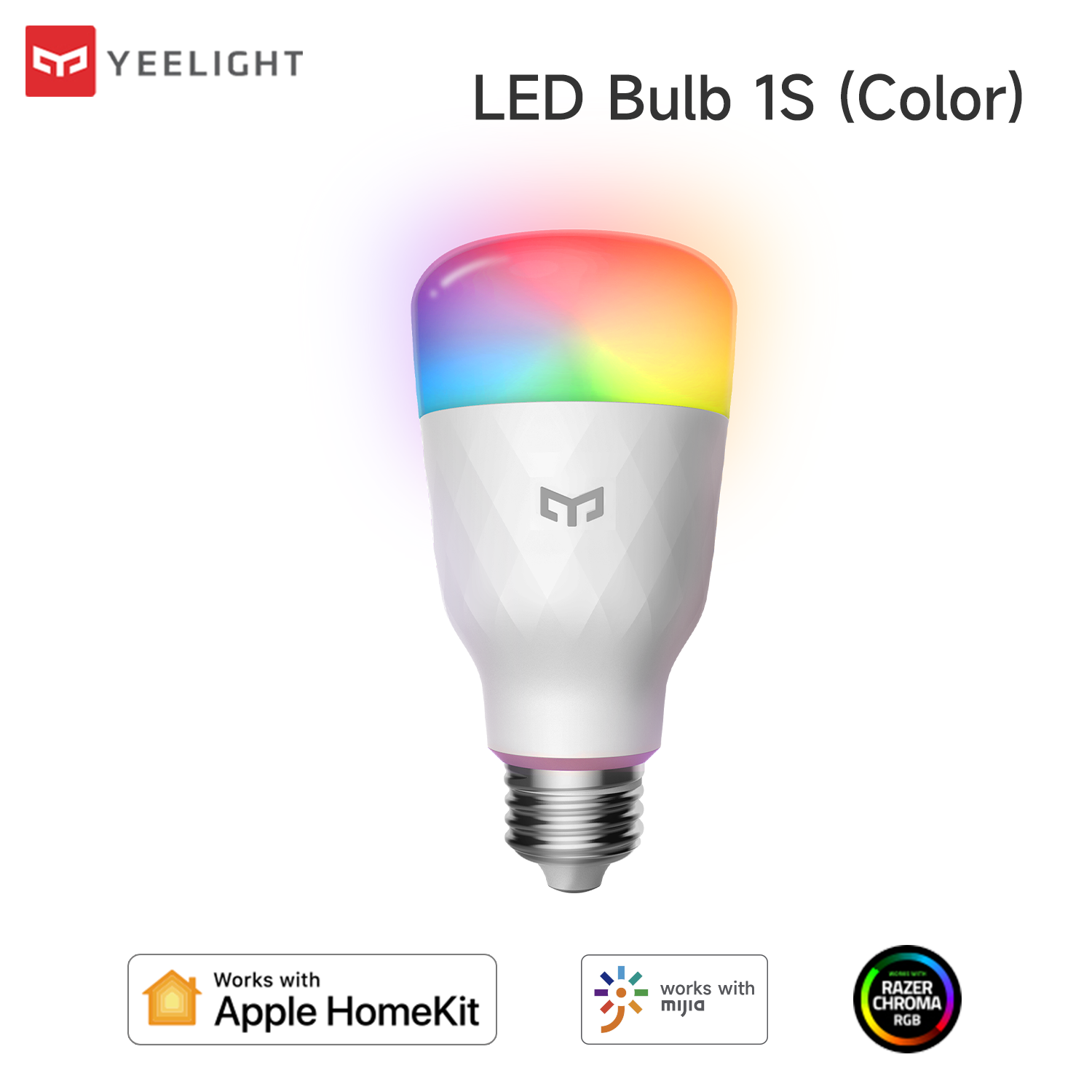 Yeelight 1S Colorful Bulb E27 Smart APP WIFI Remote Control Smart LED Light temperature lamp Work With OK Google Alexa