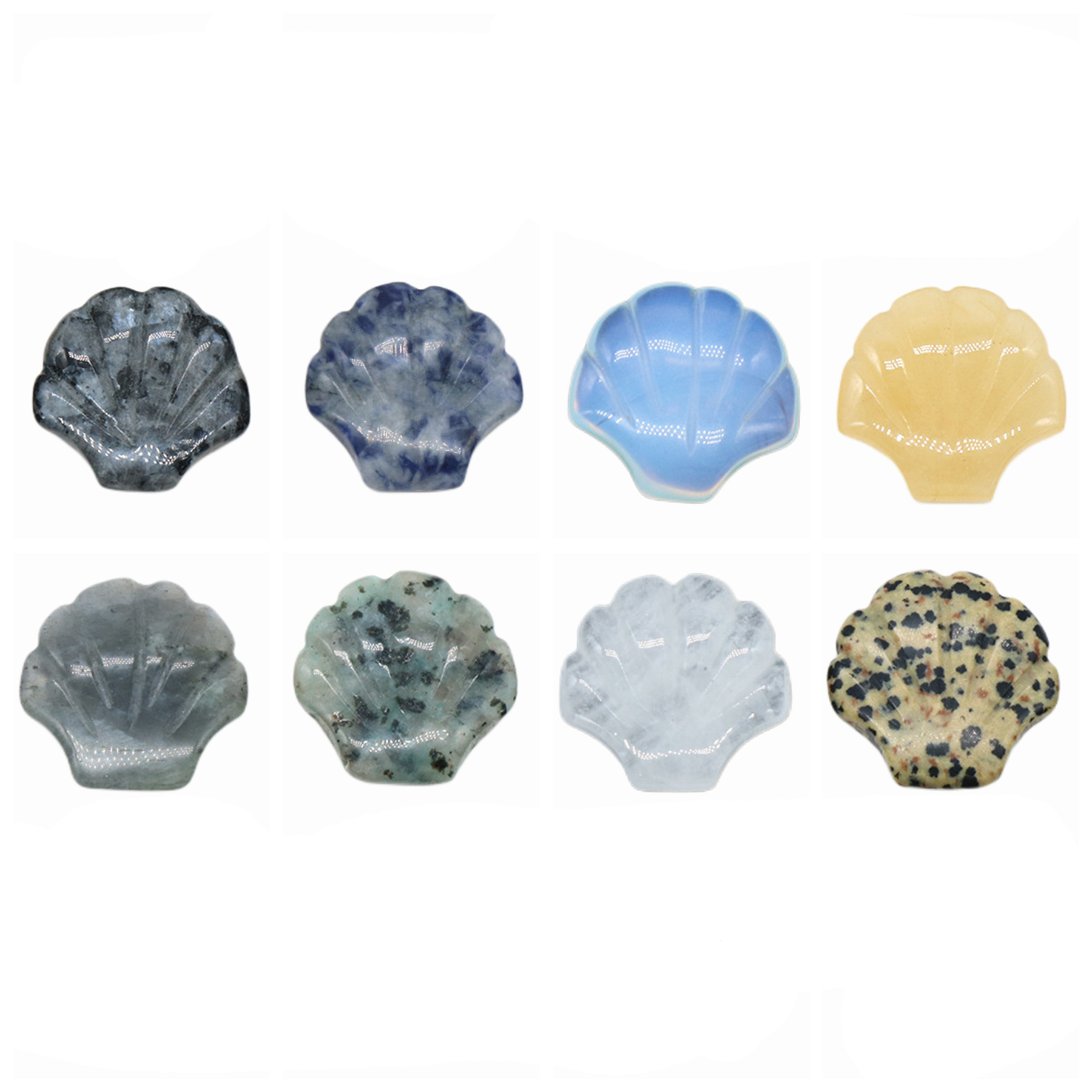 New Natural Stone Shell Shape Gemstone Crystal Labradorite Jades Charms Fashion Jewelry Women Men Gift