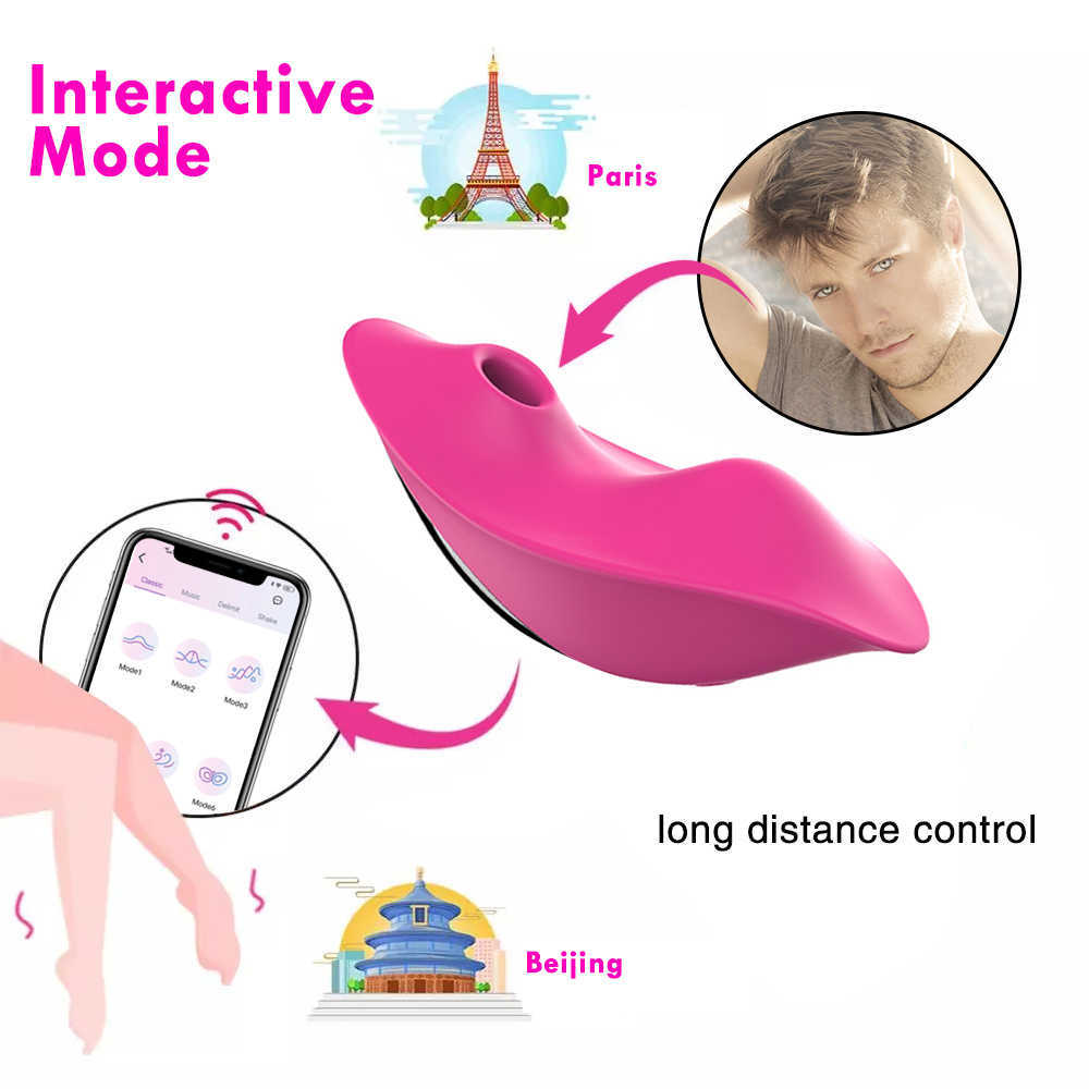 Sk￶nhetsartiklar App Remote Control Portable Panty Vibrator f￶r par Klitorisstimulator Sucking Sexy Toys For Woman Invisible Vibration Egg