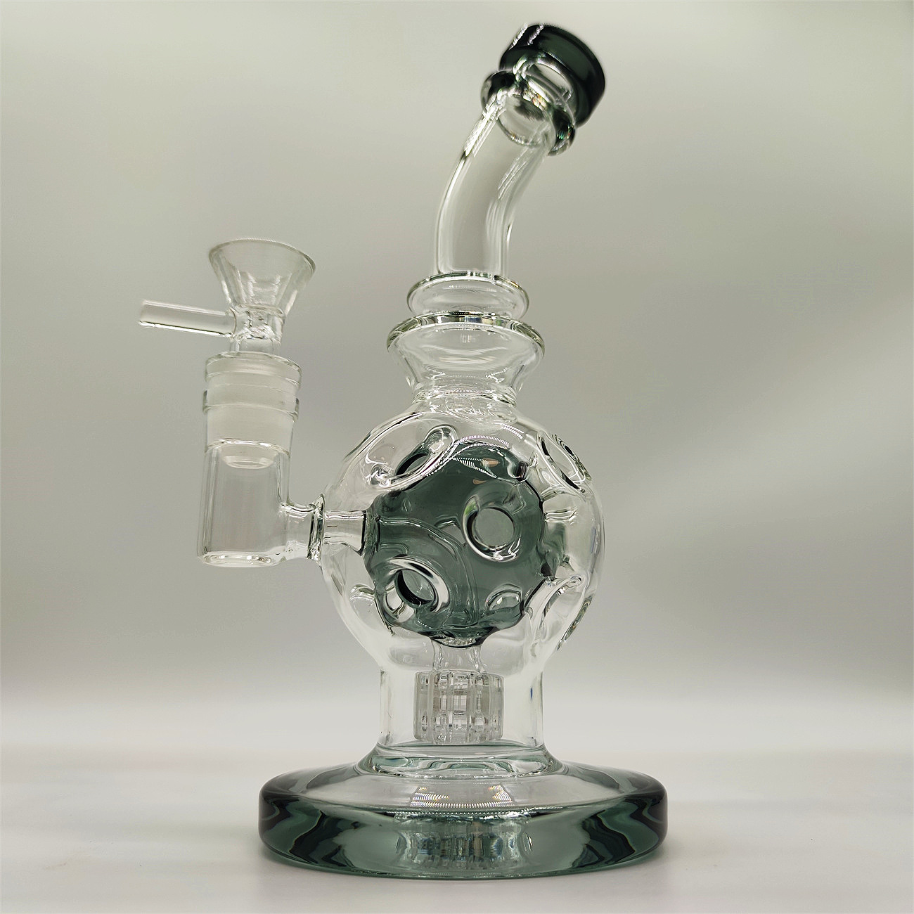 2022 Pipe à eau en verre Heady Bong de 8 pouces Bong Dabber Rig Recycler Pipes Bongs Bllue Round Nest Peigne Filtre Pipes à fumée 14,4 mm Joint femelle avec BowlBanger régulier