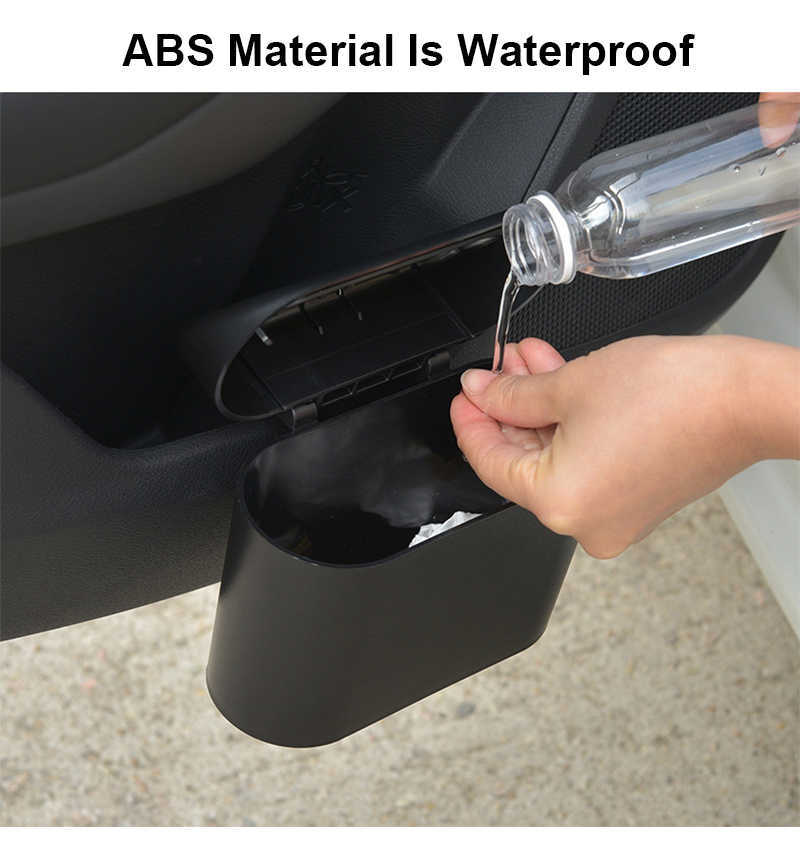 Universal Hanging Car Trash Bin For Car Interior Dust-Proof Waterproof Rubbish Can Square Pressing Trash Cans Auto Accessories