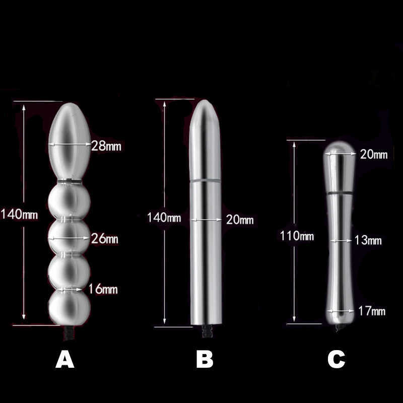 Güzellik Ürünleri Elektrikli Şok Masaj Vajina Popo Tapası Anal Boncuklar Metal Bi-Polar Elektro Stim Erkek Yetişkin Oyun Sm Seksi Oyuncak Erkekler Kadınlar İçin